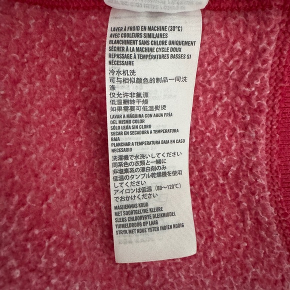 Abercrombie & Fitch Muscle Pink -Red  Zipped Hoodie with Embroidered White Deer - Picture 8 of 9